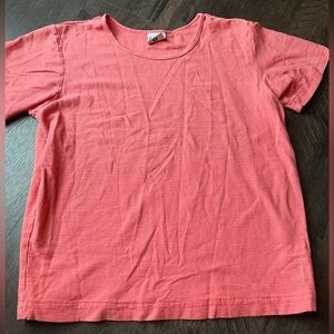Coral color Columbia ribbed hiking active shirt